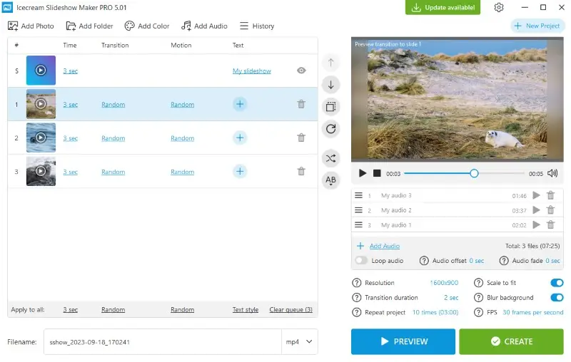 Rearrange audio tracks to create playlist